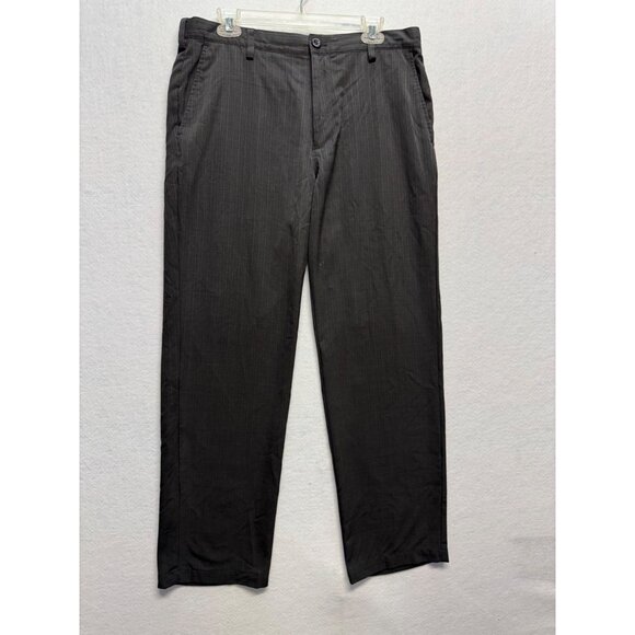 Izod Golf Mens Pinstripe Pants 34x32 Black Polyester Blend Straight Fit - Picture 1 of 11
